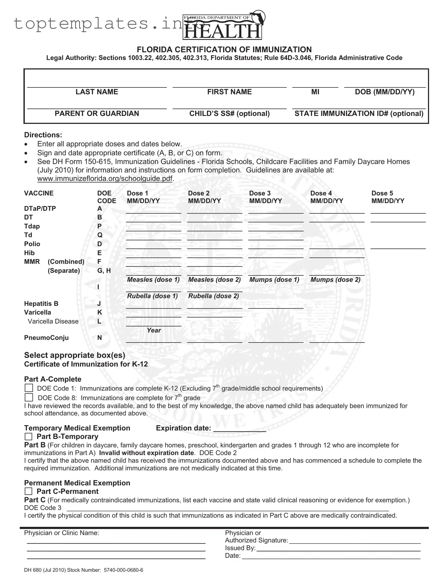 Fill in Your 680 Form