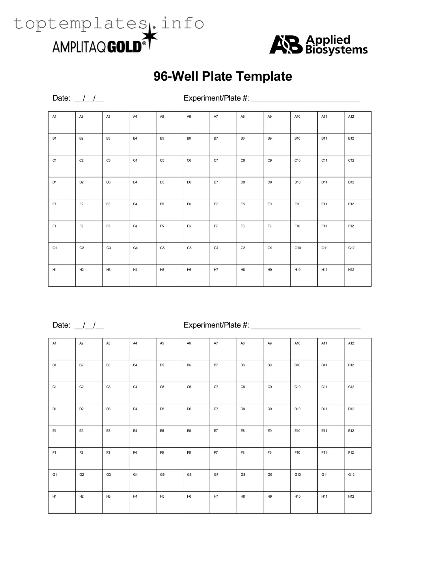 Fill in Your 96 Well Form