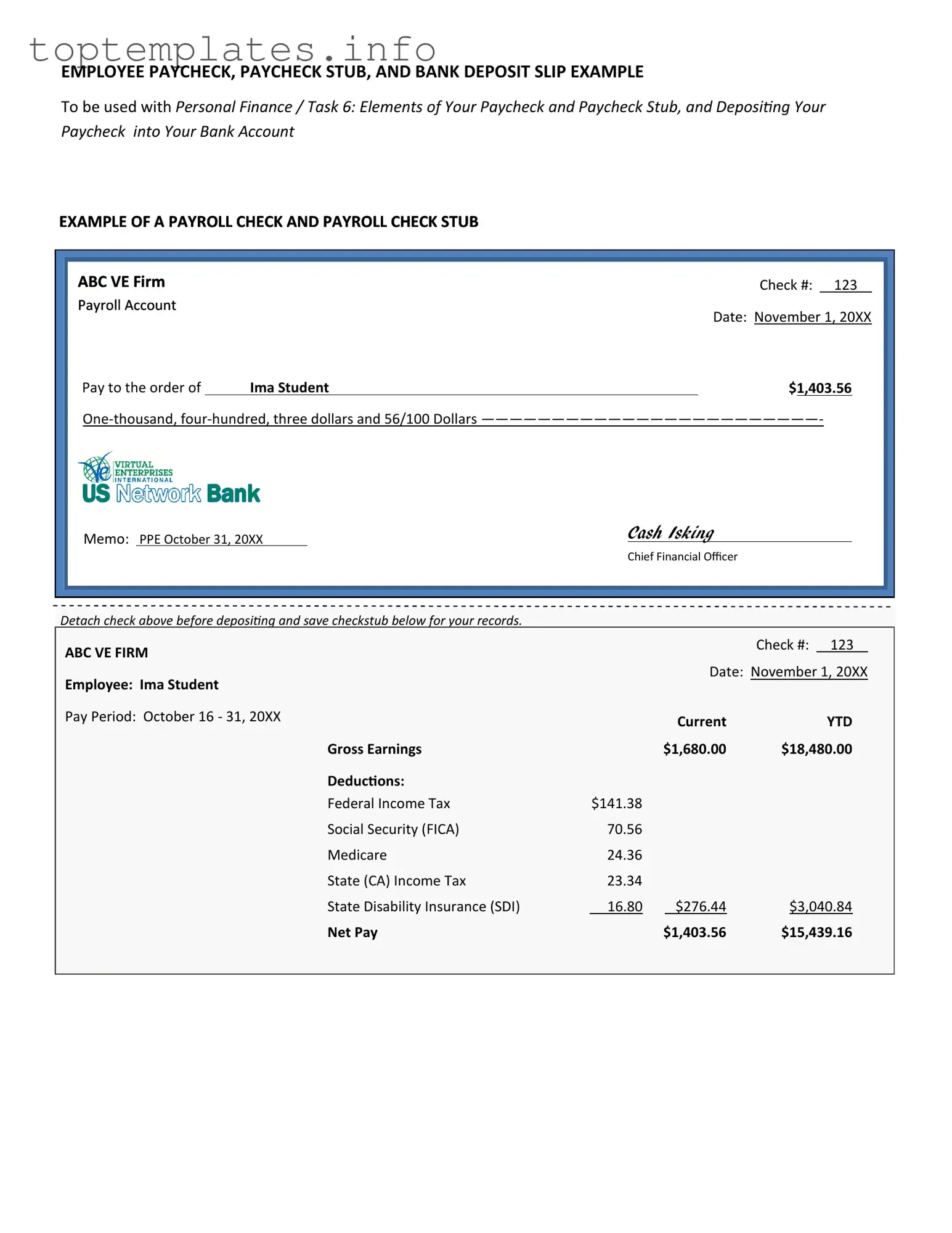 Fill in Your Payroll Check Form