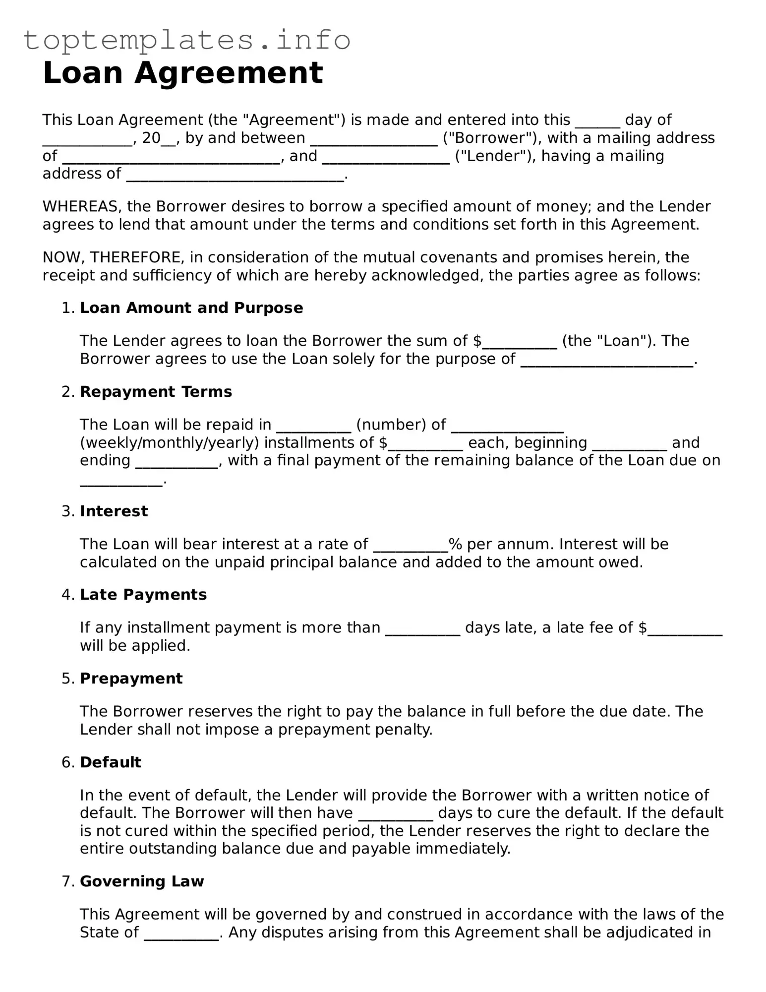 Attorney-Approved Loan Agreement Template