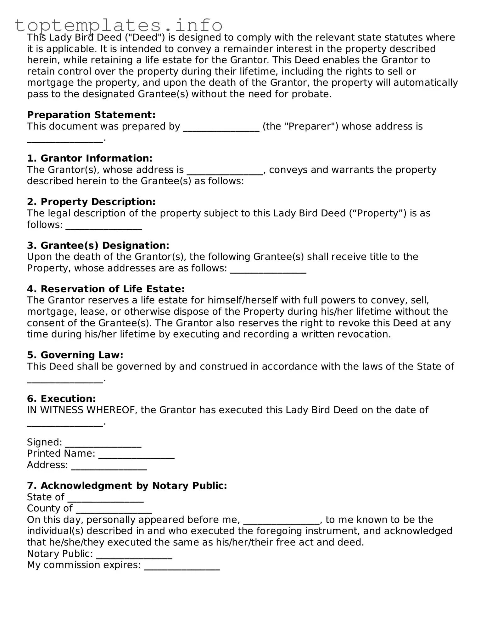 Attorney-Approved Lady Bird Deed Template