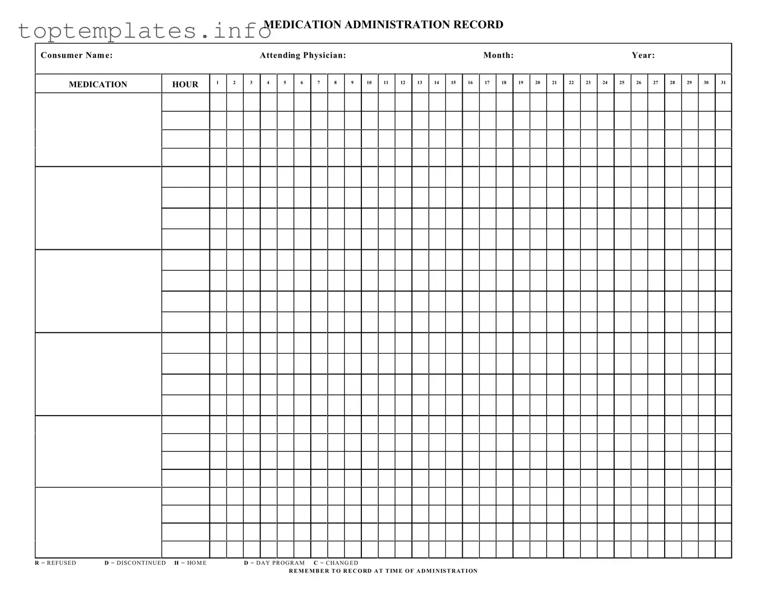 Fill in Your Medication Administration Record Sheet Form