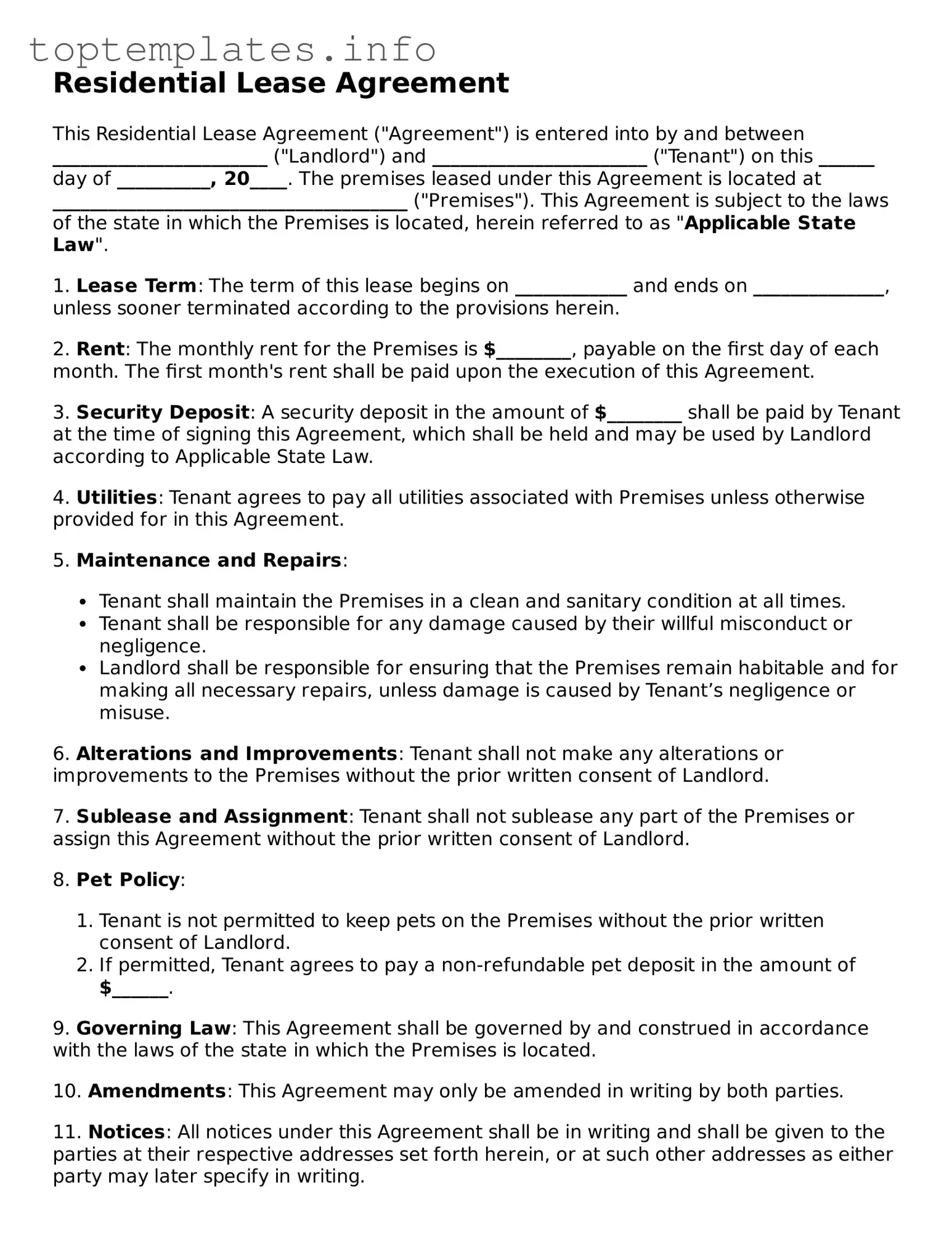 Attorney-Approved Lease Agreement Template