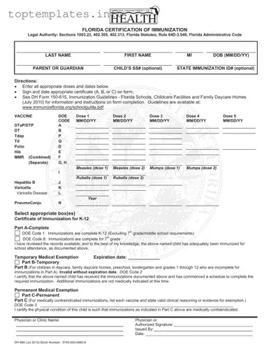 Fill in Your 680 Form