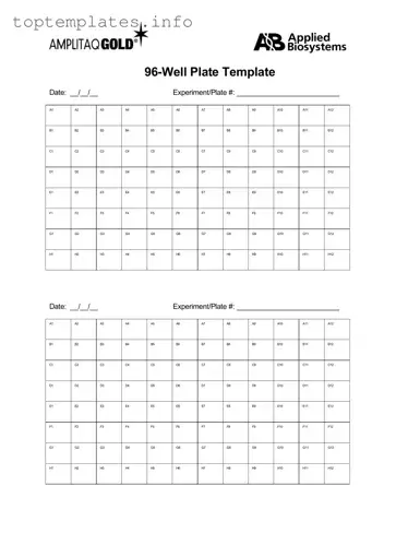 Fill in Your 96 Well Form