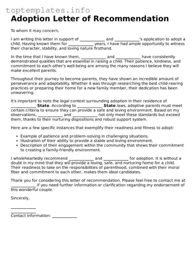 Attorney-Approved Adoption Letter of Recommendation Template