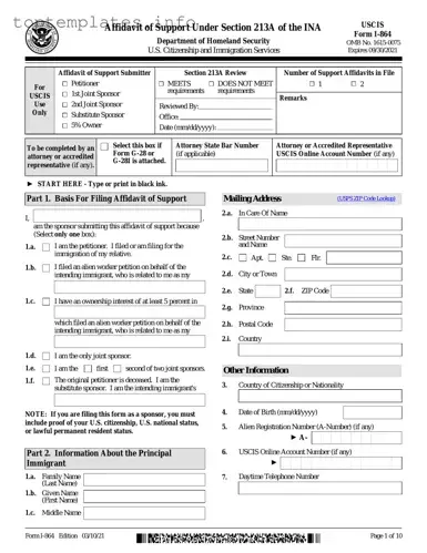 Fill in Your USCIS I-864 Form
