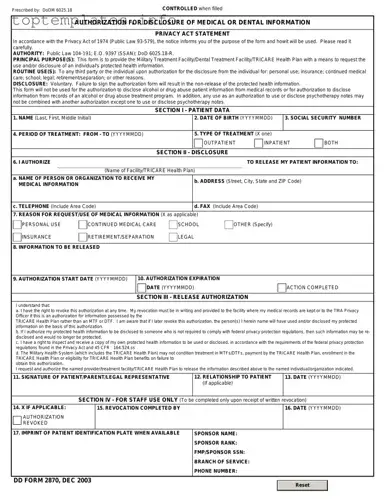 Fill in Your DD 2870 Form
