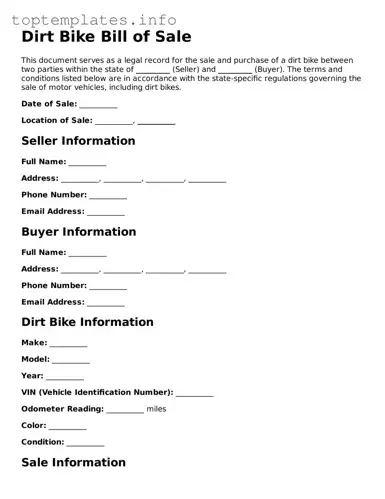 Attorney-Approved Dirt Bike Bill of Sale Template