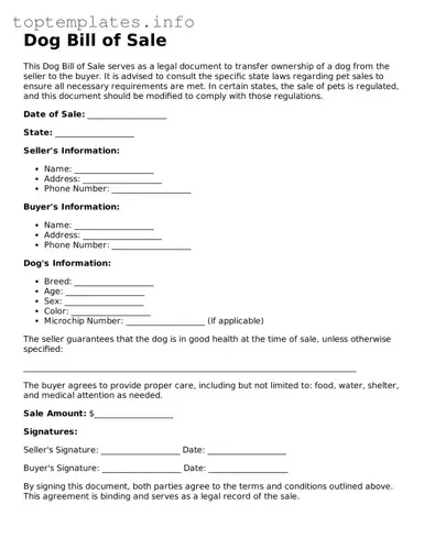 Attorney-Approved Dog Bill of Sale Template