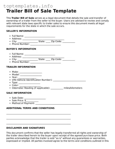 Attorney-Approved Trailer Bill of Sale Template