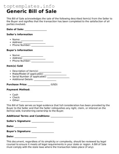 Attorney-Approved Bill of Sale Template