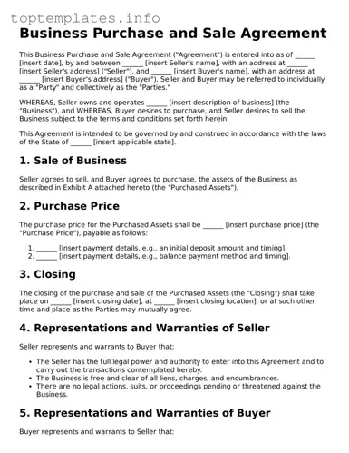 Attorney-Approved Business Purchase and Sale Agreement Template
