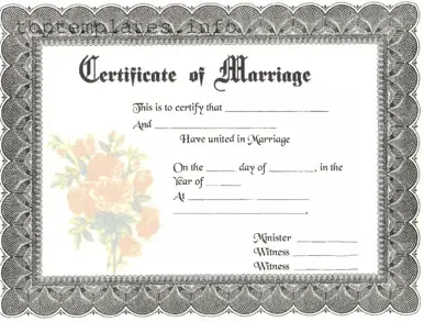 Fill in Your Marriage Certificate Form