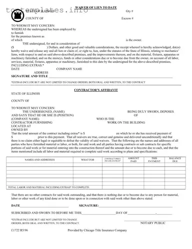 Fill in Your Chicago Title Waiver Format Form