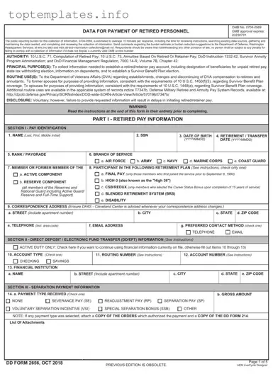 Fill in Your DD 2656 Form