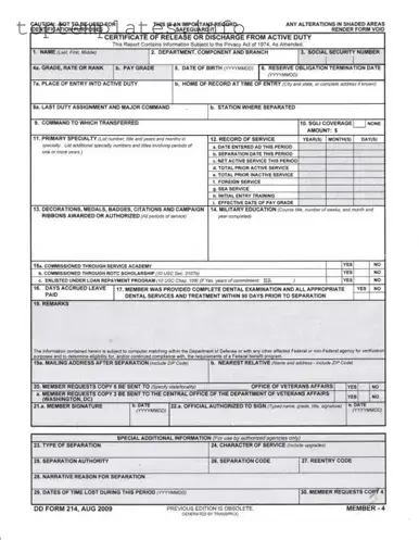 Fill in Your Dd 214 Form