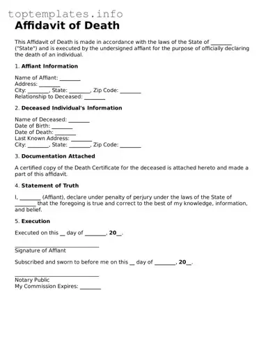 Attorney-Approved Affidavit of Death Template