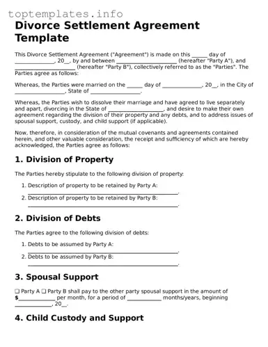 Attorney-Approved Divorce Settlement Agreement Template