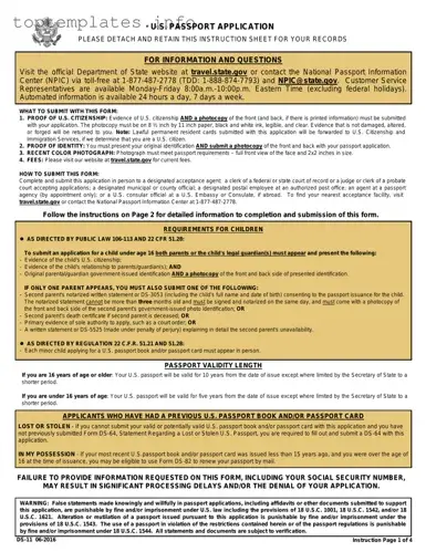 Fill in Your DS-11 U.S. Passport application Form