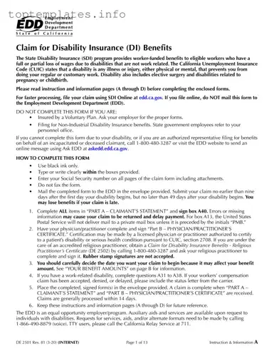 Fill in Your EDD DE 2501 Form