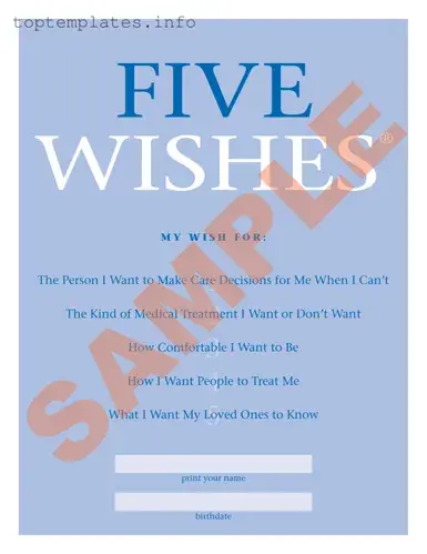 Fill in Your 5 Wishes Document Form