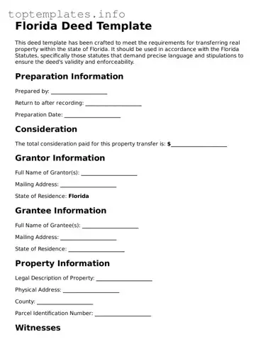 Printable Deed Document for the State of Florida