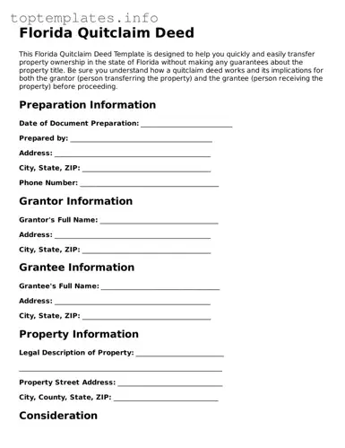 Printable Quitclaim Deed Document for the State of Florida