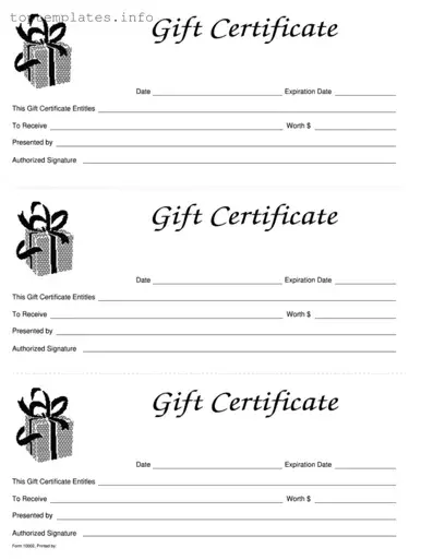 Fill in Your Gift Certificate Form