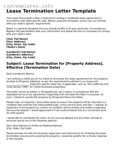 Attorney-Approved Lease Termination Letter Template