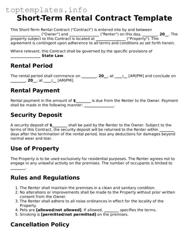 Attorney-Approved Short-Term Rental Contract Template