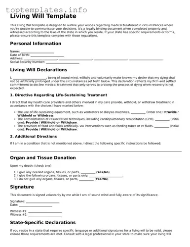 Attorney-Approved Living Will Template