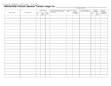 Fill in Your Membership Ledger Form