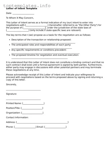 Attorney-Approved Letter of Intent Template