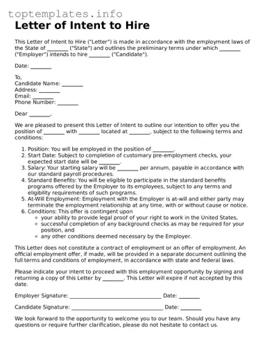 Attorney-Approved Letter of Intent to Hire Template