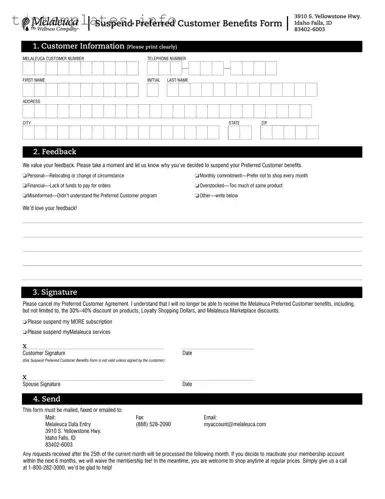 Fill in Your Melaleuca Cancellation Form