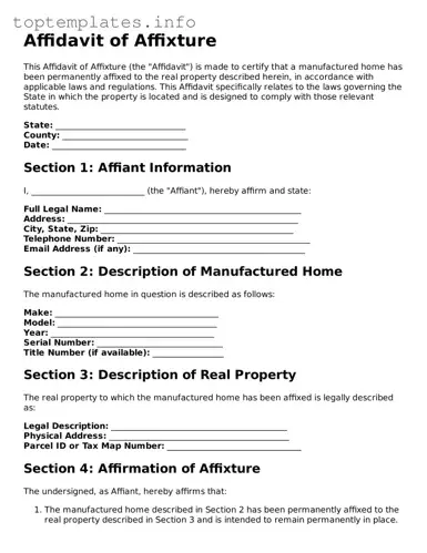 Attorney-Approved Affidavit of Affixture Template