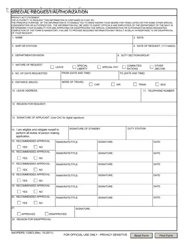 Fill in Your Navpers 1336 3 Form