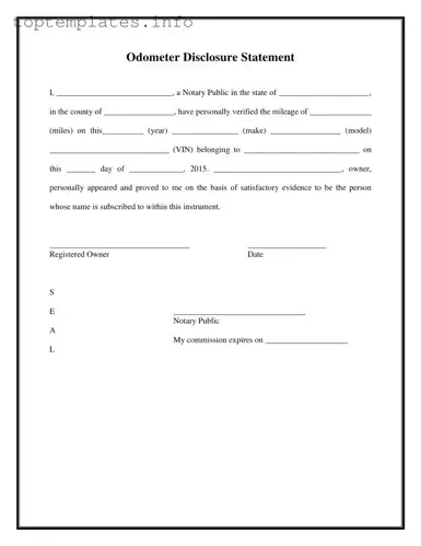Fill in Your Notarized Odometer Statement Form