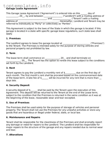 Attorney-Approved Garage Lease Agreement Template