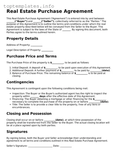 Attorney-Approved Real Estate Purchase Agreement Template