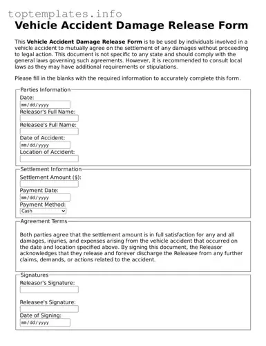 Attorney-Approved Vehicle Accident Damage Release Template