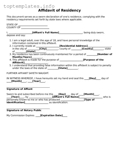 Attorney-Approved Affidavit of Residency Template