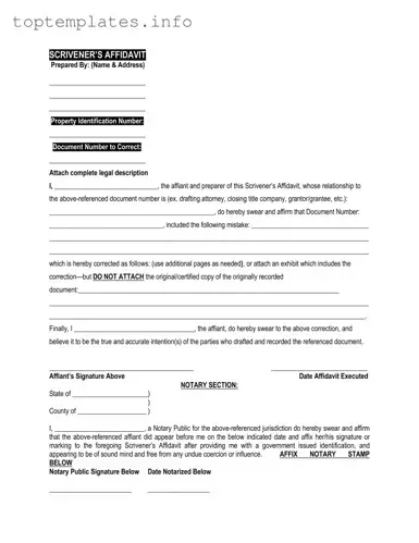 Fill in Your Scrivener's Affidavit Form