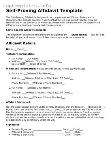 Attorney-Approved Self-Proving Affidavit Template