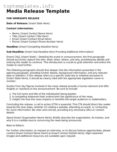 Attorney-Approved Media Release Template