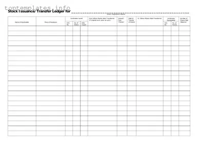 Fill in Your Stock Transfer Ledger Form