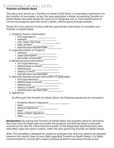 Attorney-Approved Transfer-on-Death Deed Template