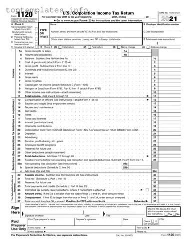 Fill in Your IRS 1120 Form