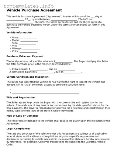 Attorney-Approved Vehicle Purchase Agreement Template